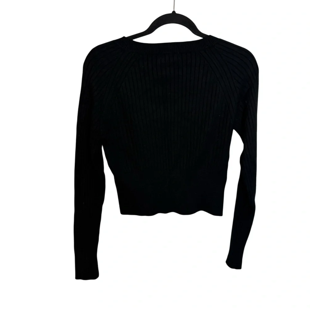 PINK Victoria’s Secret Black Ribbed Crewneck Sweater